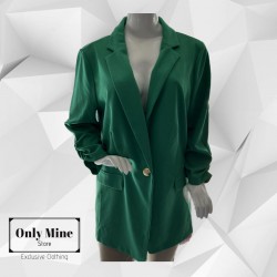 BLAZER VERDE LARGO CON BOTÓN